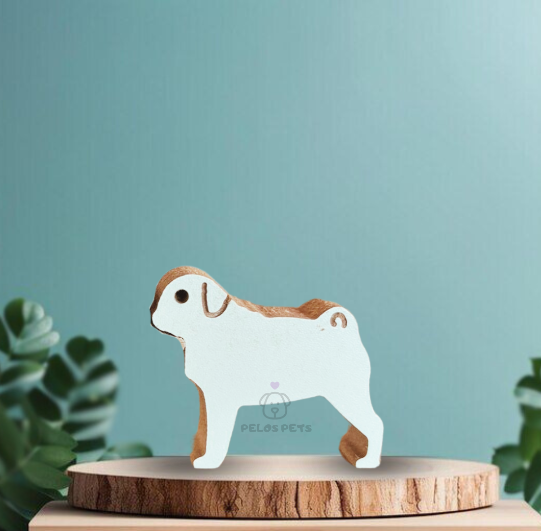 Escultura em Madeira Pug