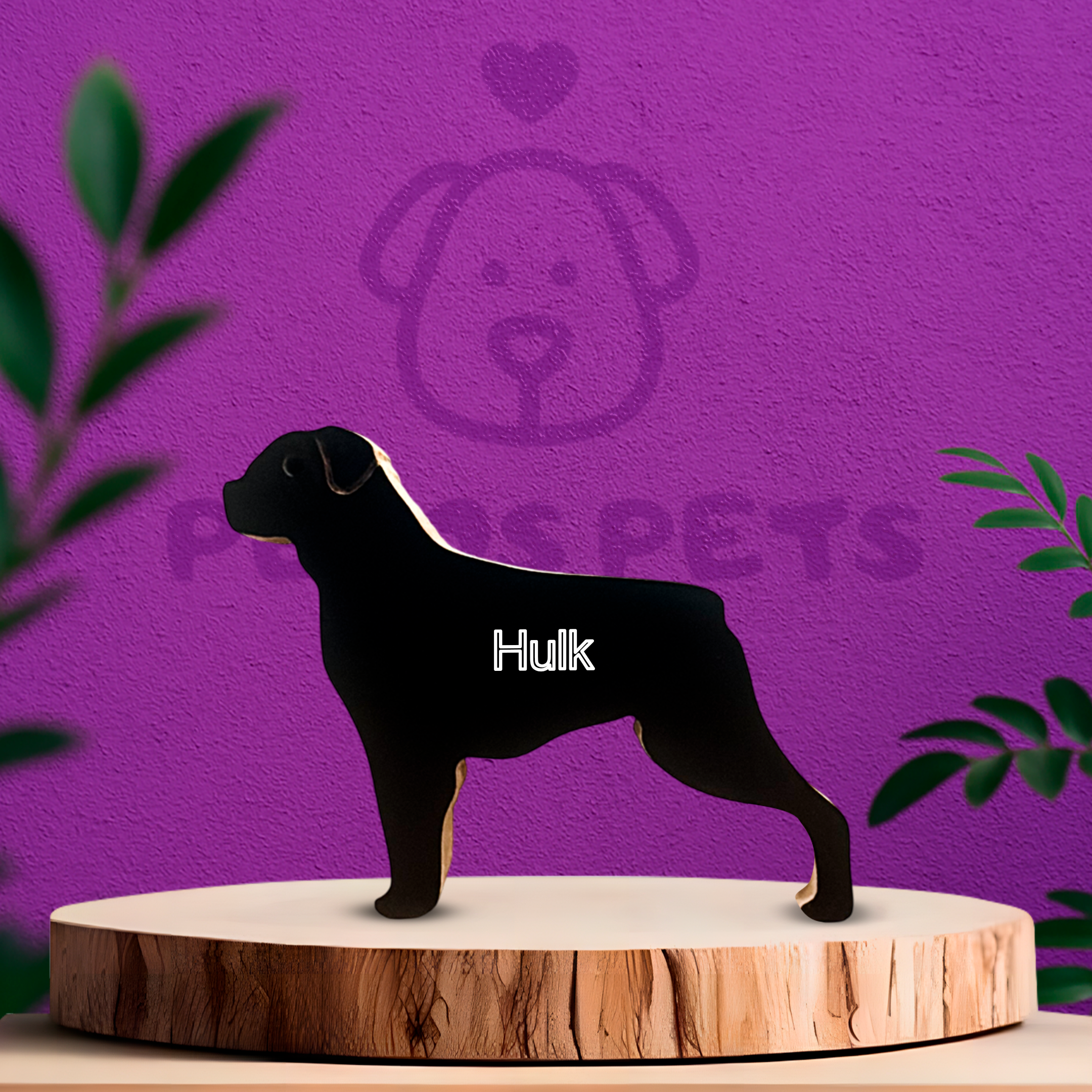 Escultura em Madeira Rottweiler