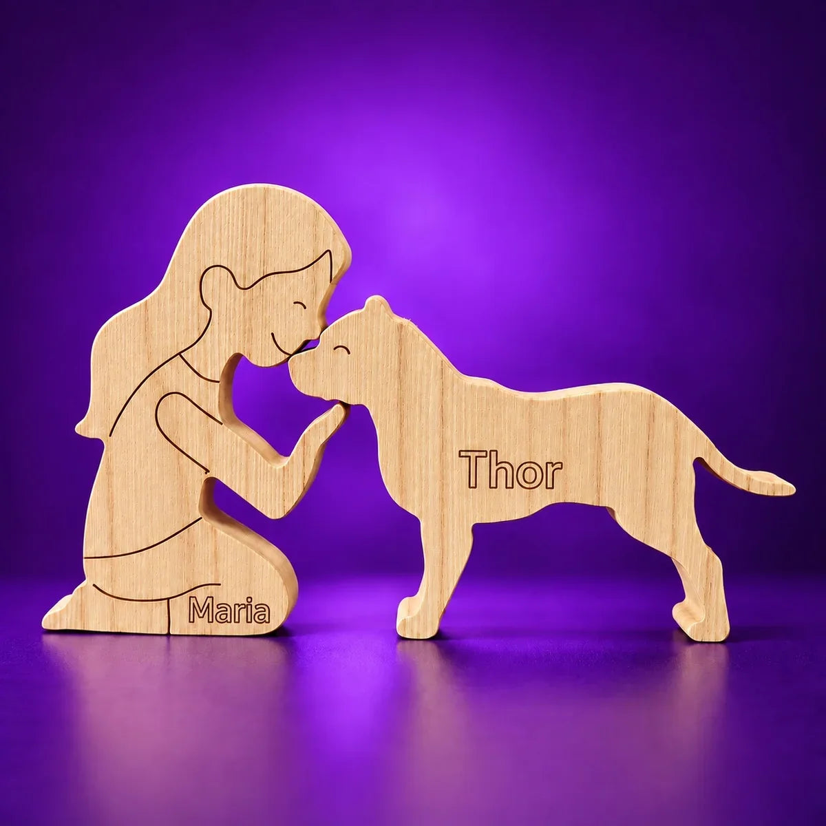Escultura em madeira Pitbull