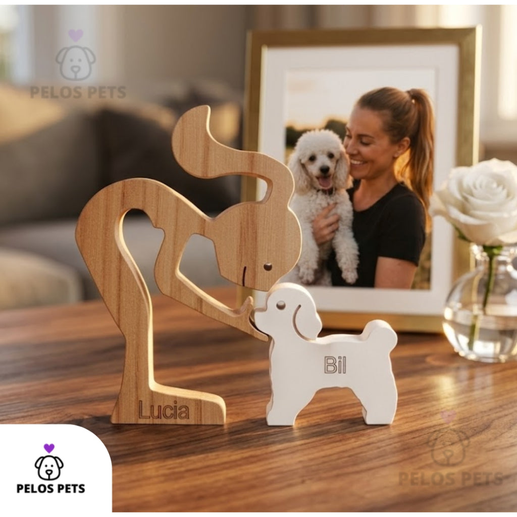 Escultura Personalizada Pet em Madeira MDF Presente Item Decorativo ao Cachorro ou Gato (Nomes Inclusos por nossa conta)