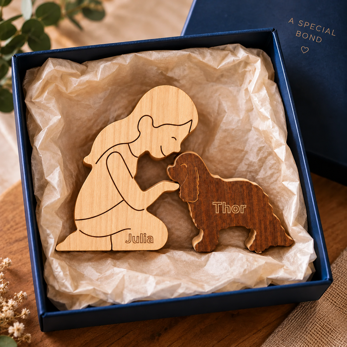 Escultura em Madeira Cavalier King Charles Spaniel