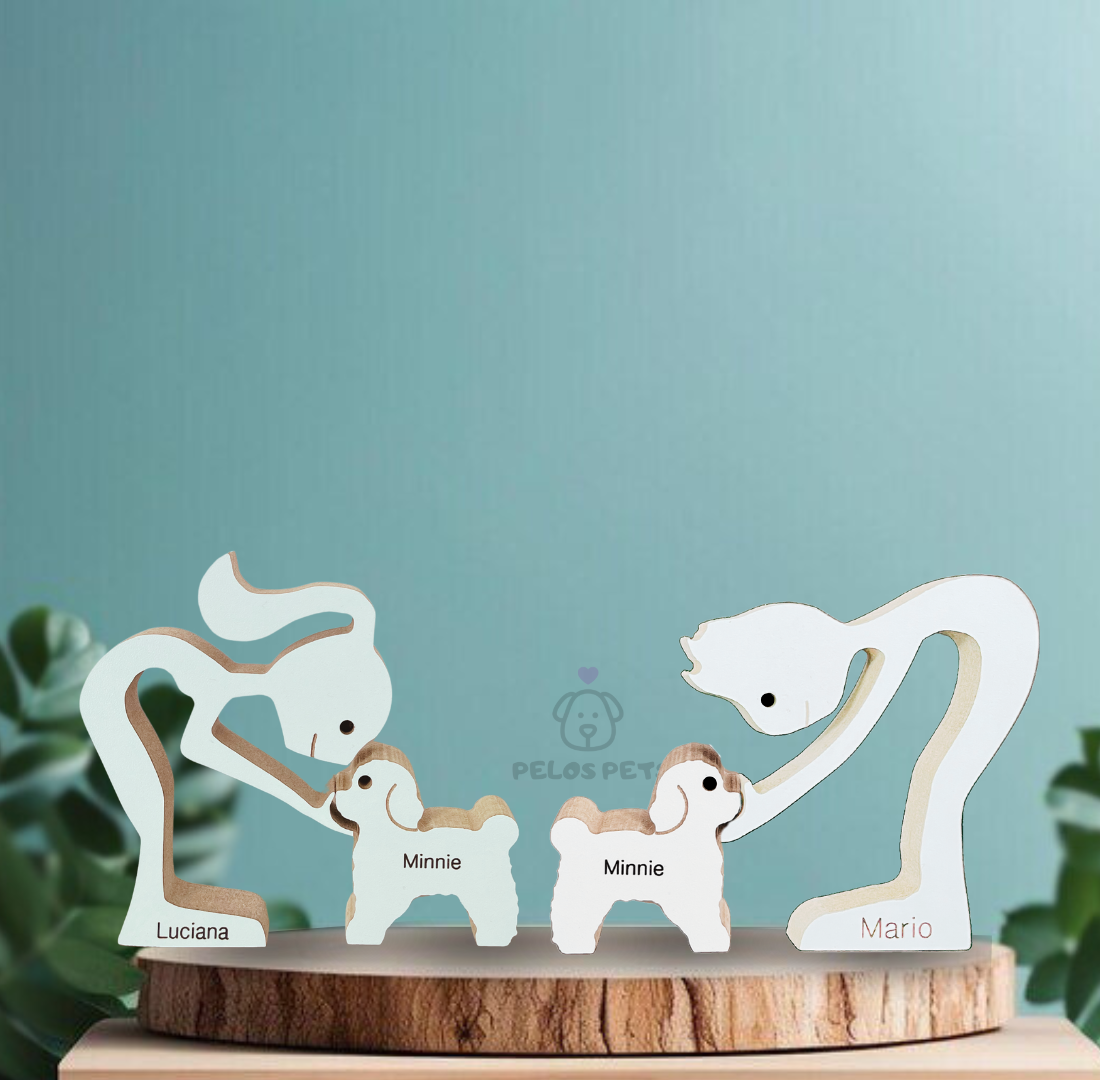 Escultura em Madeira Poodle