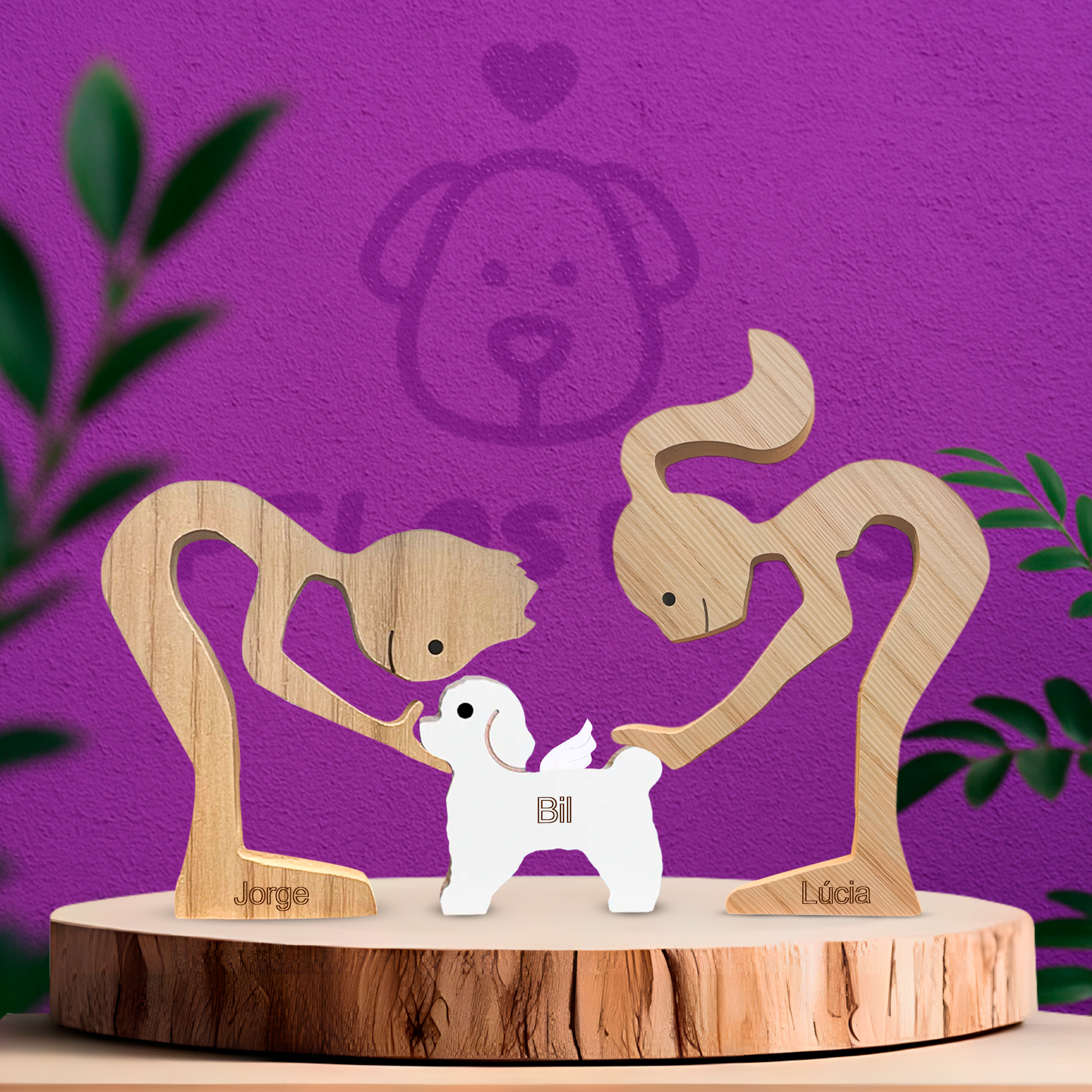 Escultura em Madeira Poodle