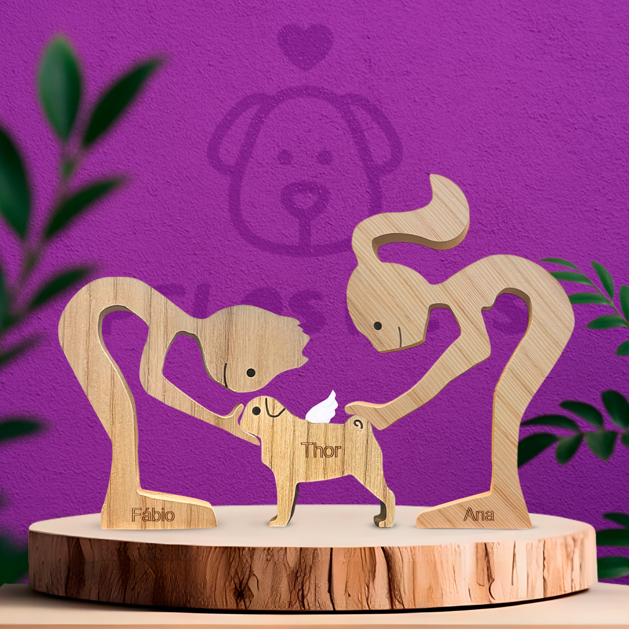 Pug Wood Sculpture