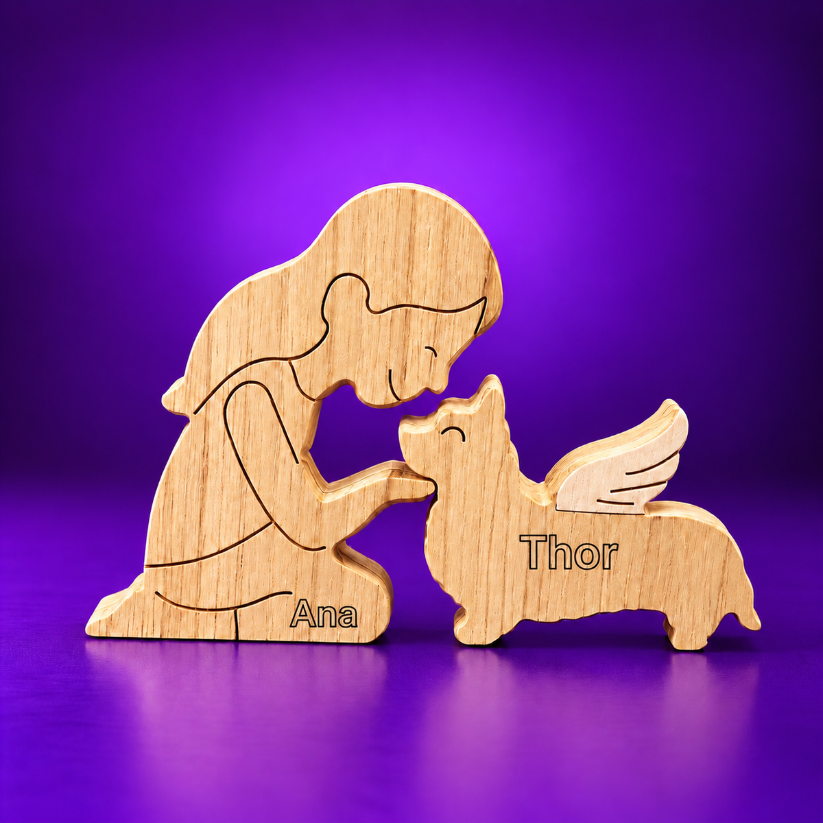 Escultura em Madeira Corgi
