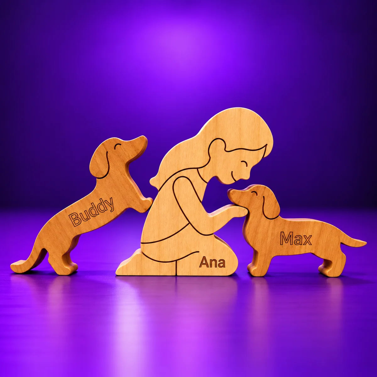 Escultura em Madeira Salsicha (Dachshund)