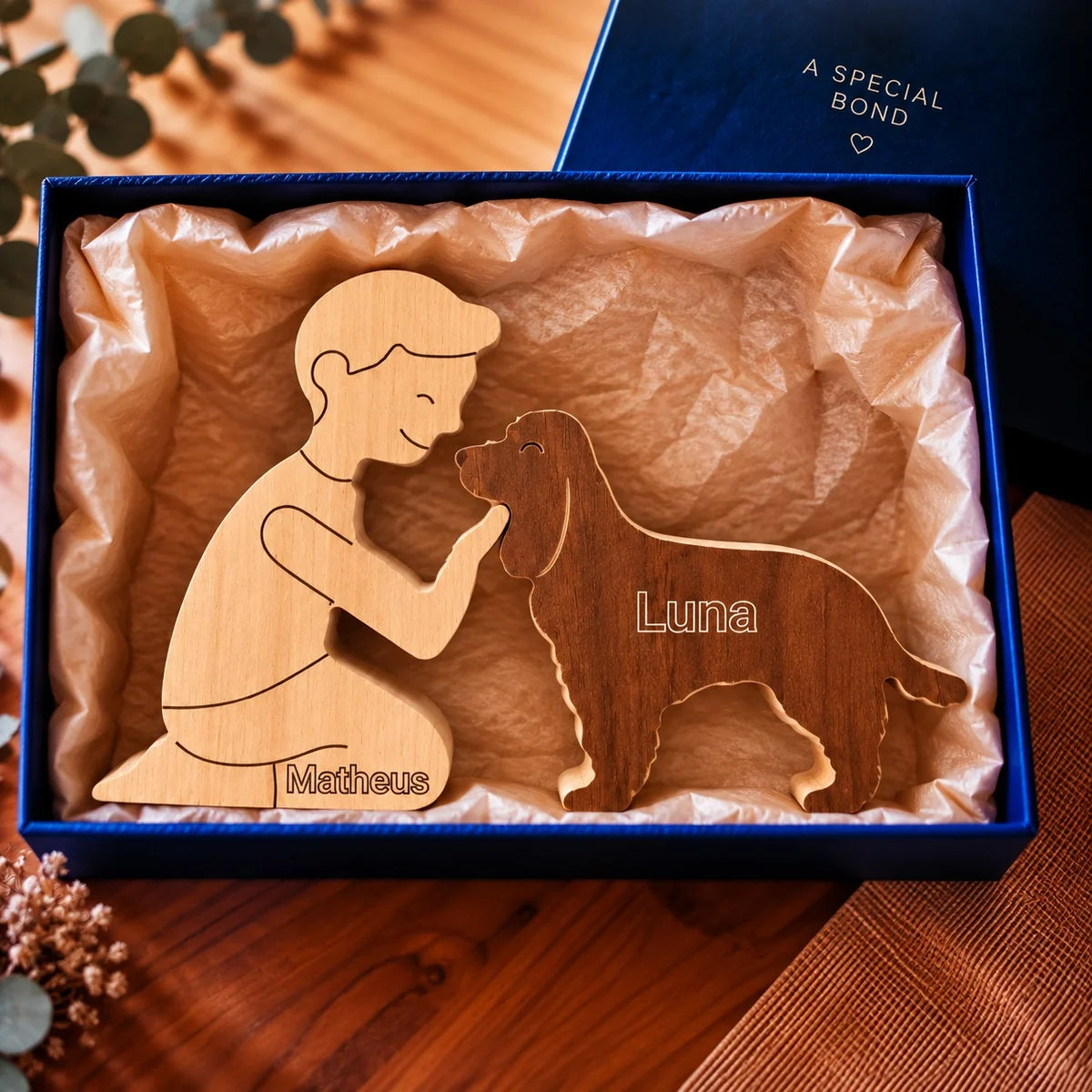 Escultura em Madeira Cocker Spaniel