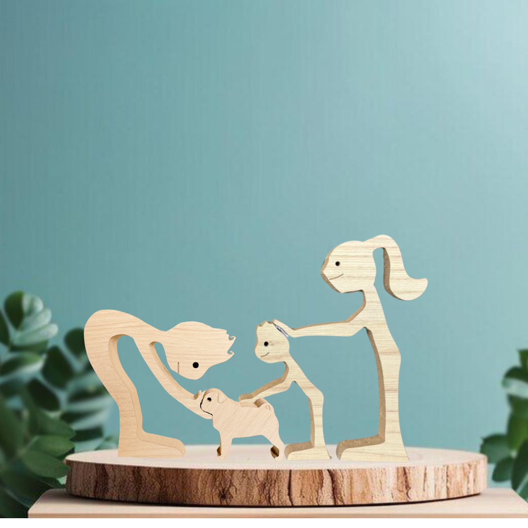 Escultura em Madeira Pug