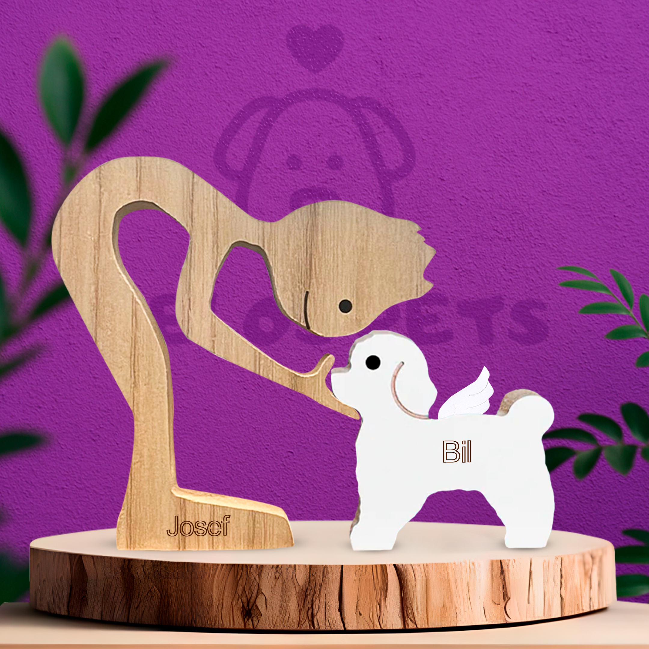 Escultura em Madeira Poodle