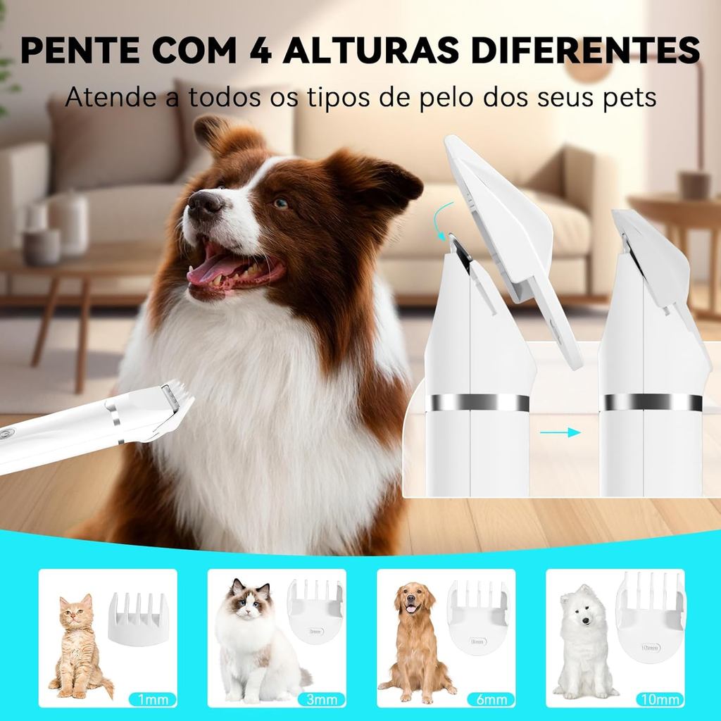 Lâmina pequena e estreita para áreas delicadas do pet