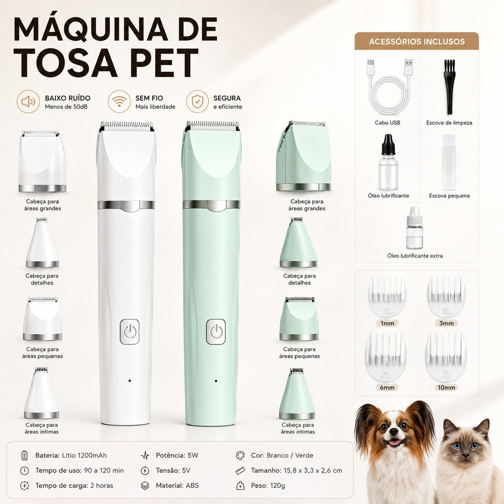 Kit de tosa pet completo com acessórios e especificações